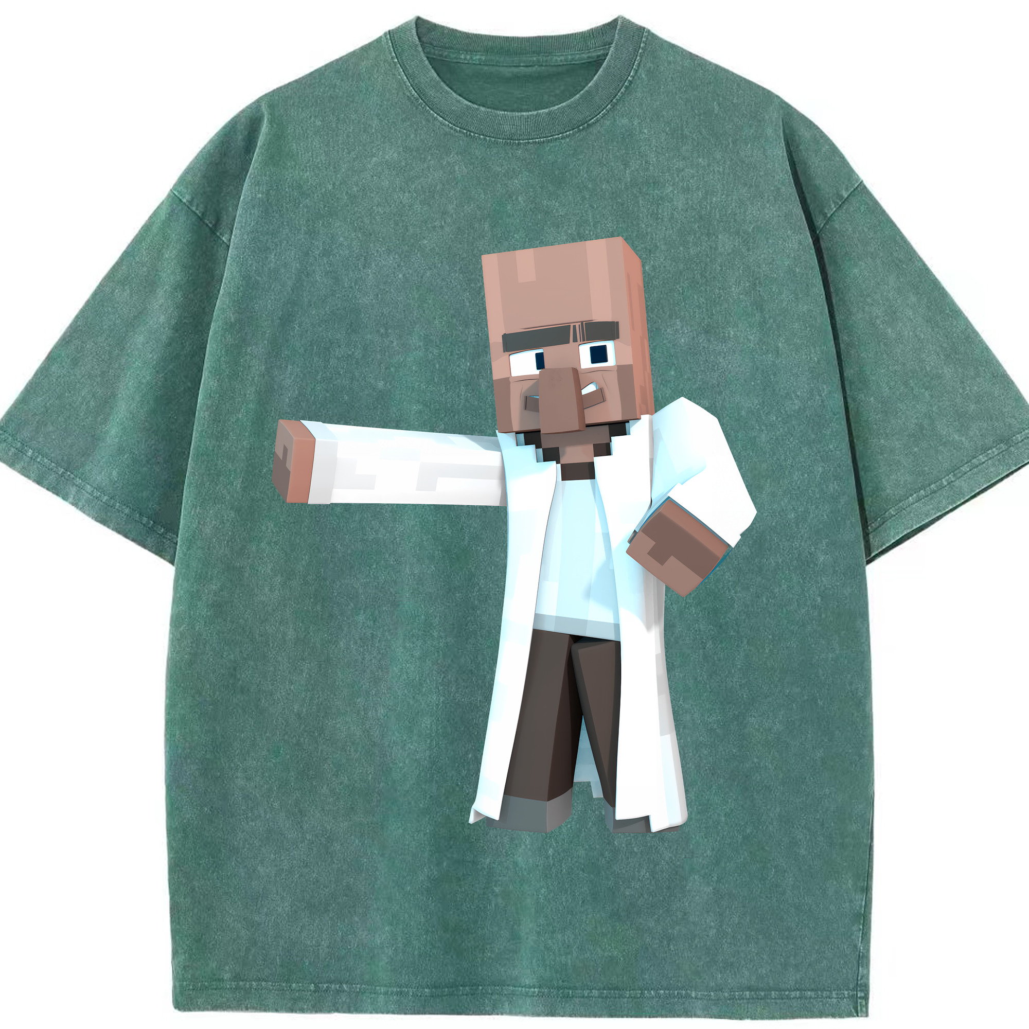 （画像用） マインクラフト ブロックの世界 Minecraft MC Block world 綿100% ヴィンテージ風 半袖Tシャツ（フロントプリント）